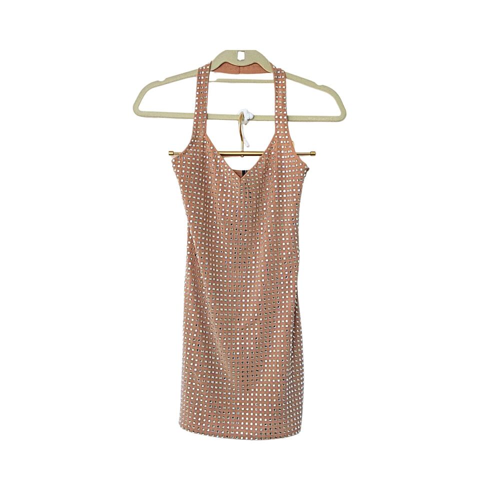 Little Star Embellished Mini Dress - Beige - S